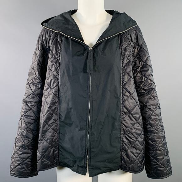 ANNETTE GOERTZ Size XS Black Polyester Hooded Layered Jacket - Picture 2 of 10